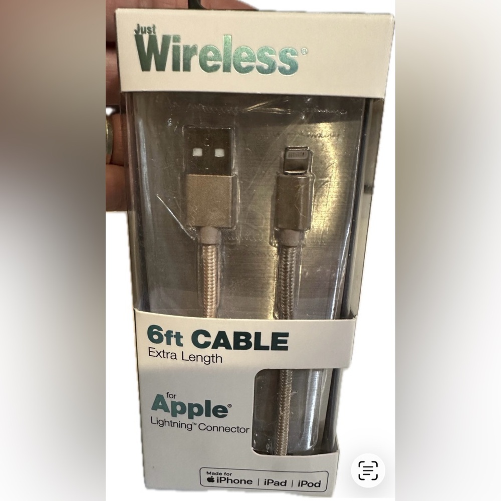 PHONE IPHONE CHARGER UNIVERSAL 6FT GOLD BRAIDED CORD USB APPLE COMPATIBLE FLAWED